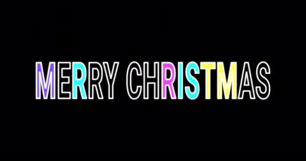 Veselé Vánoce Blikající Textová Animace Veselé Vánoce Kinetické Typografie Pohybový — Stock video