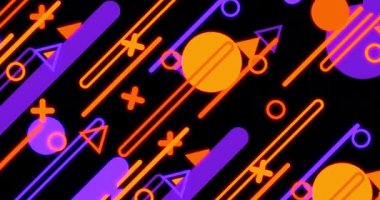 Geometrik şekil soyut döngü animasyonu. Sonsuzluk Hareketi Grafik Şekilleri siyah arkaplanda döngü canlandırması.