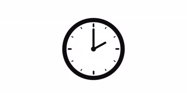 Einfache Icon Watch Animation Auf Weißem Hintergrund Stunden Countdown Animation — Stockvideo