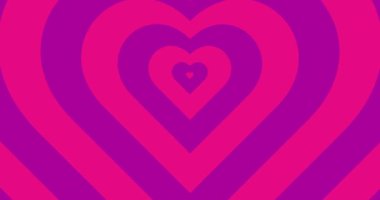 Optik ilüzyon kalp geçmişini döndür. Hipnotik kalp modelini hızlı hareket ettiriyor. Sevgililer Günü konsepti için psikedelik kalpler. Romantik arkaplan.