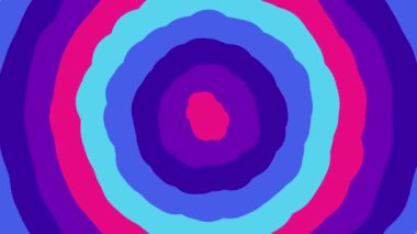 Soyut dalgalı kıvrımlı geometrik şekiller arka plan. Kıvrımlı hareket eden ve şekil değiştiren dairelerle yuvarlak tünel animasyonu