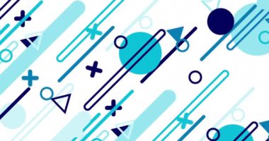 Geometrik şekil soyut döngü animasyonu. Sonsuzluk Hareketi Grafik Şekilleri beyaz arkaplanda döngü canlandırması.