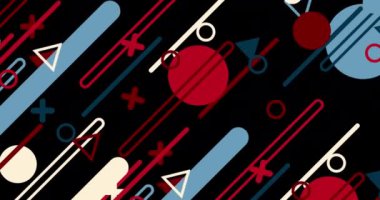 Geometrik şekil soyut döngü animasyonu. Sonsuzluk Hareketi Grafik Şekilleri siyah arkaplanda döngü canlandırması.