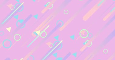 Geometrik şekil soyut döngü animasyonu. Sonsuzluk Hareketi Grafik Şekilleri pembe arka planda döngü canlandırması