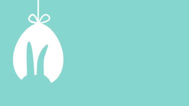 Komik bir Paskalya arkaplanı, kulakları komik bir şekilde hareket eden ve mavi arka planda yer alan bir Paskalya tavşanı.