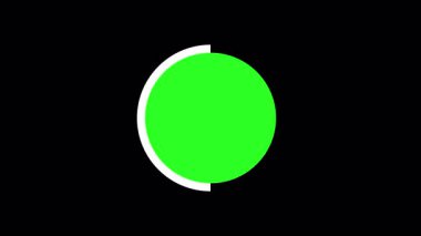 Siyah arkaplan üzerinde parlayan beyaz bir kenarı olan yeşil dairesel işaretleme simgesinin canlandırılması, onay, onay veya başarılı eylem simgesi.