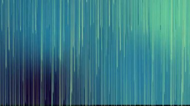 Dikey mavi ve yeşil parlayan çizgiler pürüzsüz bir döngüye girer. Soyut gelecek animasyonu arka planlar, dijital medya ve yüksek teknoloji sunumları için mükemmel