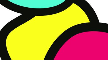 Soyut şekillerin beyaz, morumsu, mavi ve gök mavisi şeklinde döngü hareketi. Modern tasarım görselleri ve medya projeleri için temiz ve eğlenceli animasyon