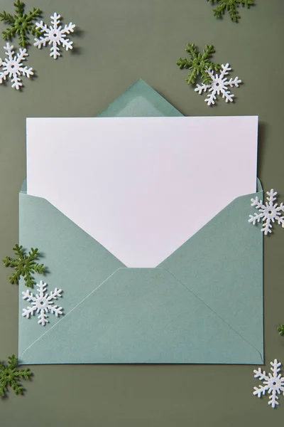 Weihnachten Attrappe Für Grußkarte Oder Brief Weihnachten Hintergrund Mit Leerem — Stockfoto