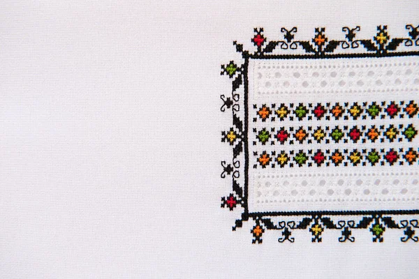 Ukrainian Embroidered Folk Pattern Ornament Design Ethnic Textures Geometric Ornament — Stock Photo, Image