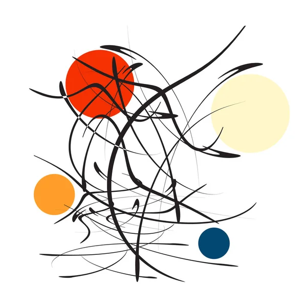 Abstrakt Färg Cirklar Och Linjer — Stock vektor