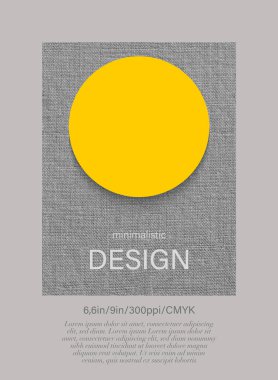 Minimalist tasarım ve tuval üzerinde sarı çember