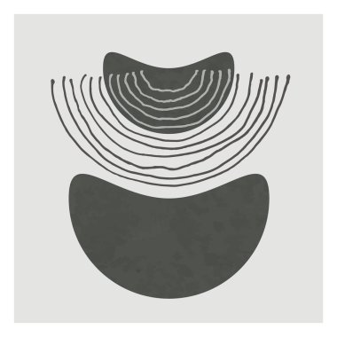 Suluboya şekilli minimalist tasarım ve el çizgileri