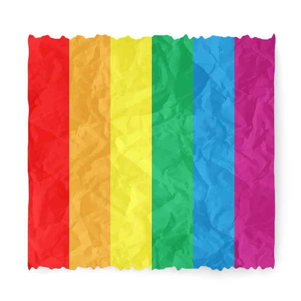 Lgbt Vlajka Texturou Zmačkaného Papíru — Stockový vektor