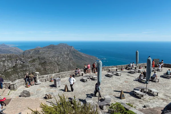 Кейптаун Южная Африка Сентября 2022 Туристы Видны Точке Зрения Столовой — стоковое фото