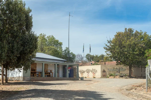Van Wyksdorp, South Africa - Sep 24, 2022: A street scene, with a business, in Van Wyksdorp in the Western Cape Province