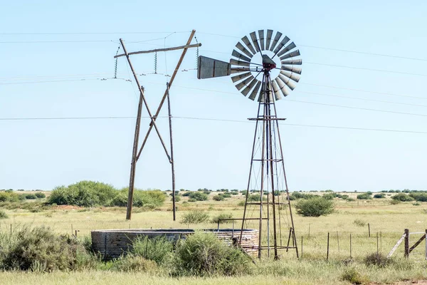 Windmill Dam Electricity Pylon Douglas Prieska Northern Cape Province — Stock Photo, Image