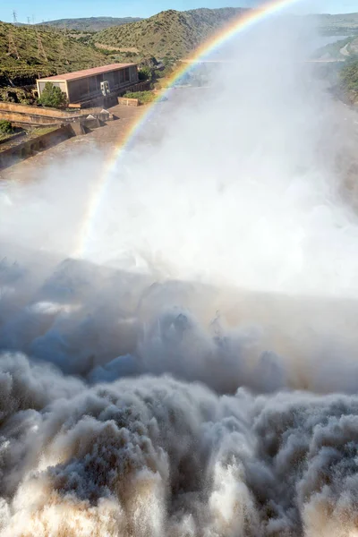 Gariep Dam Overflowing Dam Largest South Africa Orange River Border — Stockfoto