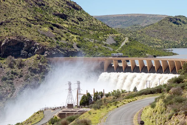 Vanderkloof Dammen Svämmar Över Det Den Näst Största Dammen Sydafrika — Stockfoto