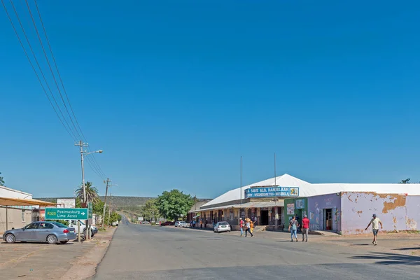 Griekwastad Südafrika Februar 2023 Eine Straßenszene Mit Geschäften Menschen Und — Stockfoto