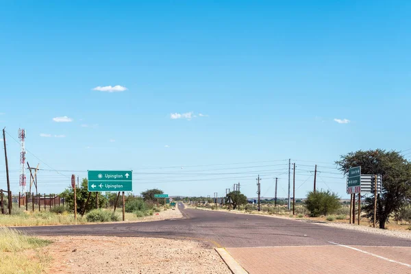 Road Scene Directional Signs Upington Airport — Stock Photo, Image