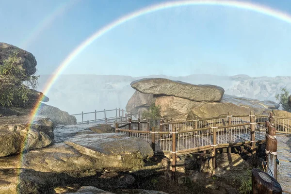 Regenbogen Zijn Zichtbaar Een Promenade Bij Augrabies Watervallen Oranje Rivier — Stockfoto