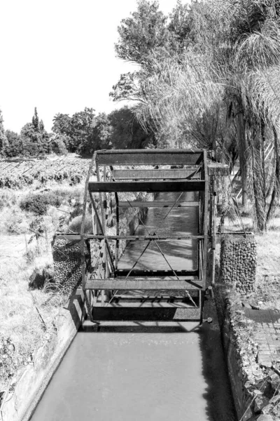 Uma Réplica Canal Irrigação Roda Água Keimoes Província Cabo Norte — Fotografia de Stock