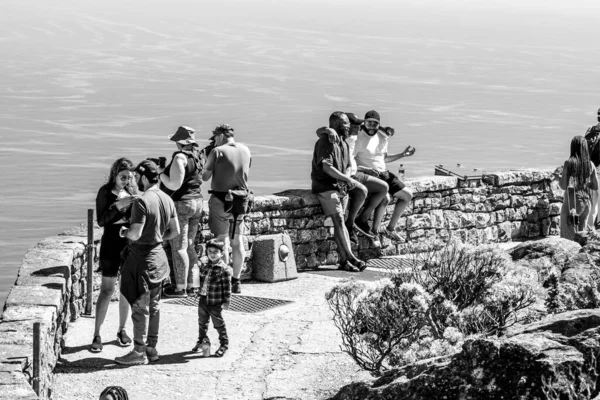 Kapsztad Rpa Września 2022 Turyści Widoczni Punktu Widzenia Góry Stołowej — Zdjęcie stockowe