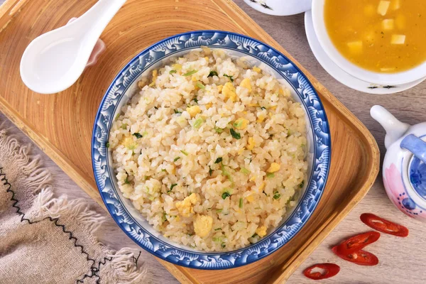 Yang Chow Fried Rice Served Plate — Stock Photo, Image
