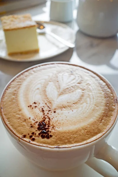 Mocha Caff Latte Sobre Mesa Mármol — Foto de Stock