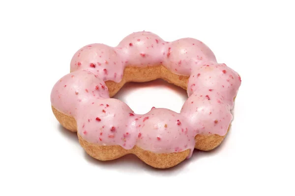 Pon Ring Strawberry Donut Isolated White Backgrround — Stock Photo, Image