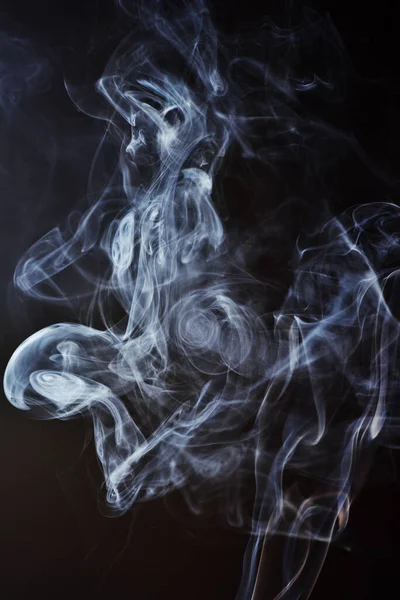 Abstract Smoke Moves Black Background — Stock Photo, Image