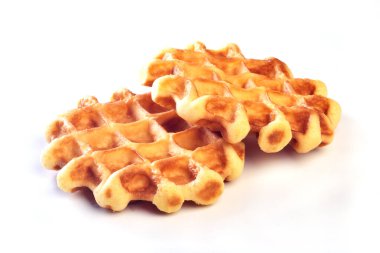Beyaz bir arka plan üzerinde izole Belçika waffle  