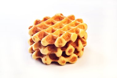 Beyaz bir arka plan üzerinde izole Belçika waffle  