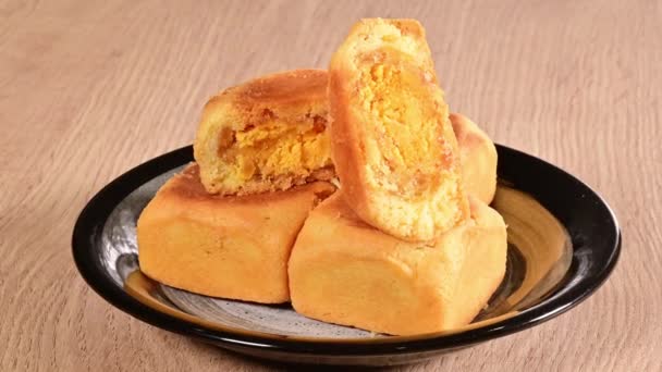 Знаменитый Тайваньский Десерт Яблочный Пирог — стоковое видео