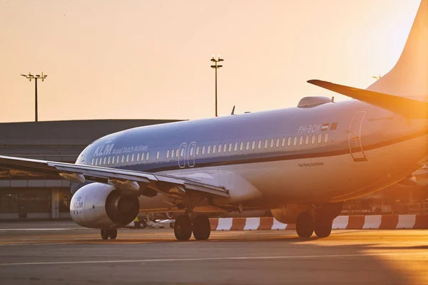 프라하 공화국 2022 Klm 네덜란드 737 800 바츨라프 공항에서 륙하기 — 스톡 사진
