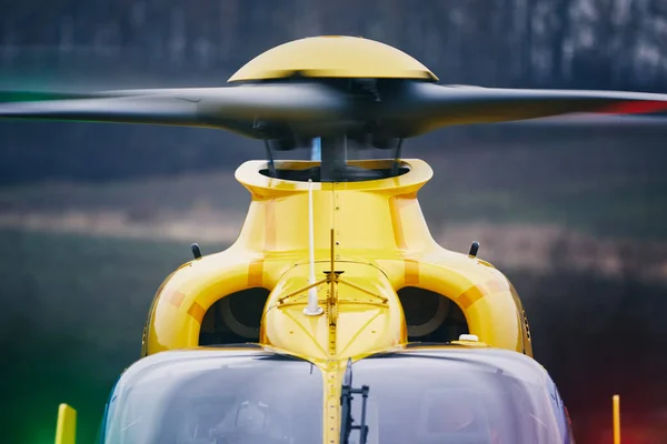 Close Rotor Helicopter Emergency Medical Service Take — Stock Photo, Image