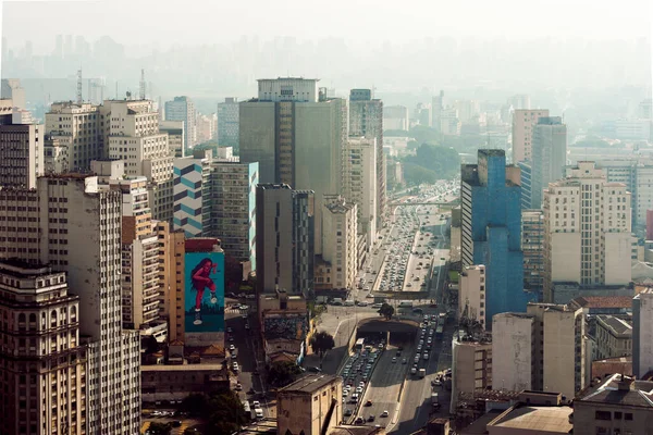 Vue Des Bâtiments Ville Sao Paulo Jusqu Horizon — Photo