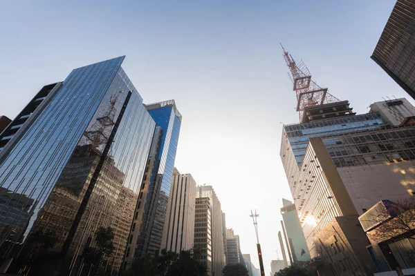 Modern Arkitektur Kontorsbyggnader Paulista Avenue Sao Paulo Brasilien — Stockfoto