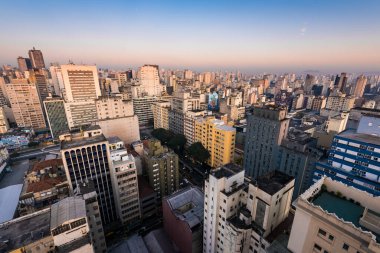 Şehir merkezindeki Sao Paulo şehrinin hava manzarası