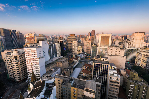 Aerial View of Sao Paulo City Downtown