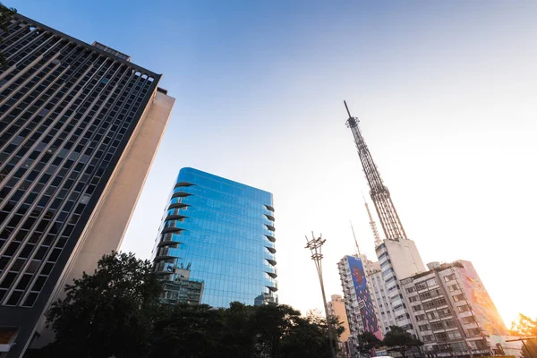 Modern Arkitektur Kontorsbyggnader Paulista Avenue Sao Paulo Brasilien — Stockfoto