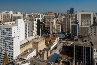 Şehir merkezindeki Sao Paulo şehrinin hava manzarası