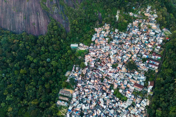 Flygfoto Över Favela Dona Marta Slum Berget Rio Janeiro Brasilien — Stockfoto