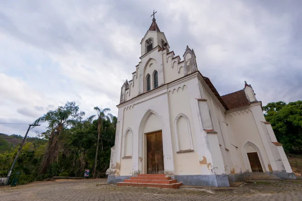 Iglesia Católica Colina Ciudad Santa Leopoldina Día Nublado — Foto de Stock