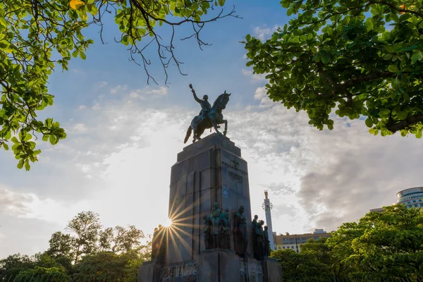 Памятник Маршалу Деодоро Фонсека Рио Жанейро Закате — стоковое фото