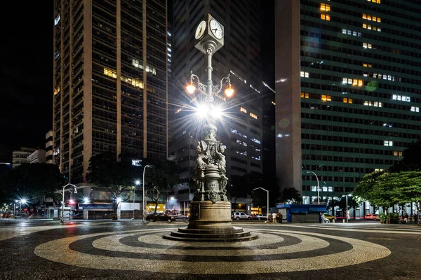 里约热内卢市Carioca时钟纪念碑晚 — 图库照片