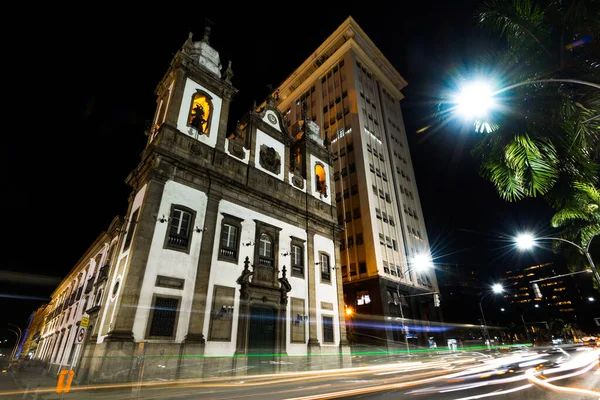 Chiesa Cattolica San Giuseppe Rio Janeiro Centro Città Notte — Foto Stock
