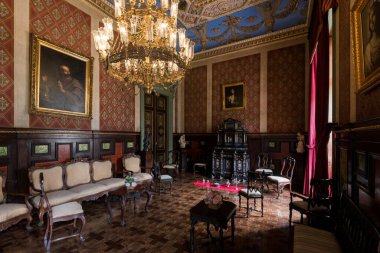 Rio de Janeiro, Brazil - January 3, 2023: Interior of Catete Palace, which is now open as Museum of Republic, dedicated to the history of the Brazilian republic.