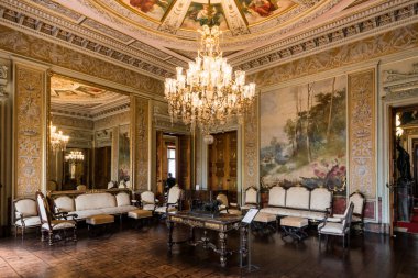 Rio de Janeiro, Brazil - January 3, 2023: Interior of Catete Palace, which is now open as Museum of Republic, dedicated to the history of the Brazilian republic.